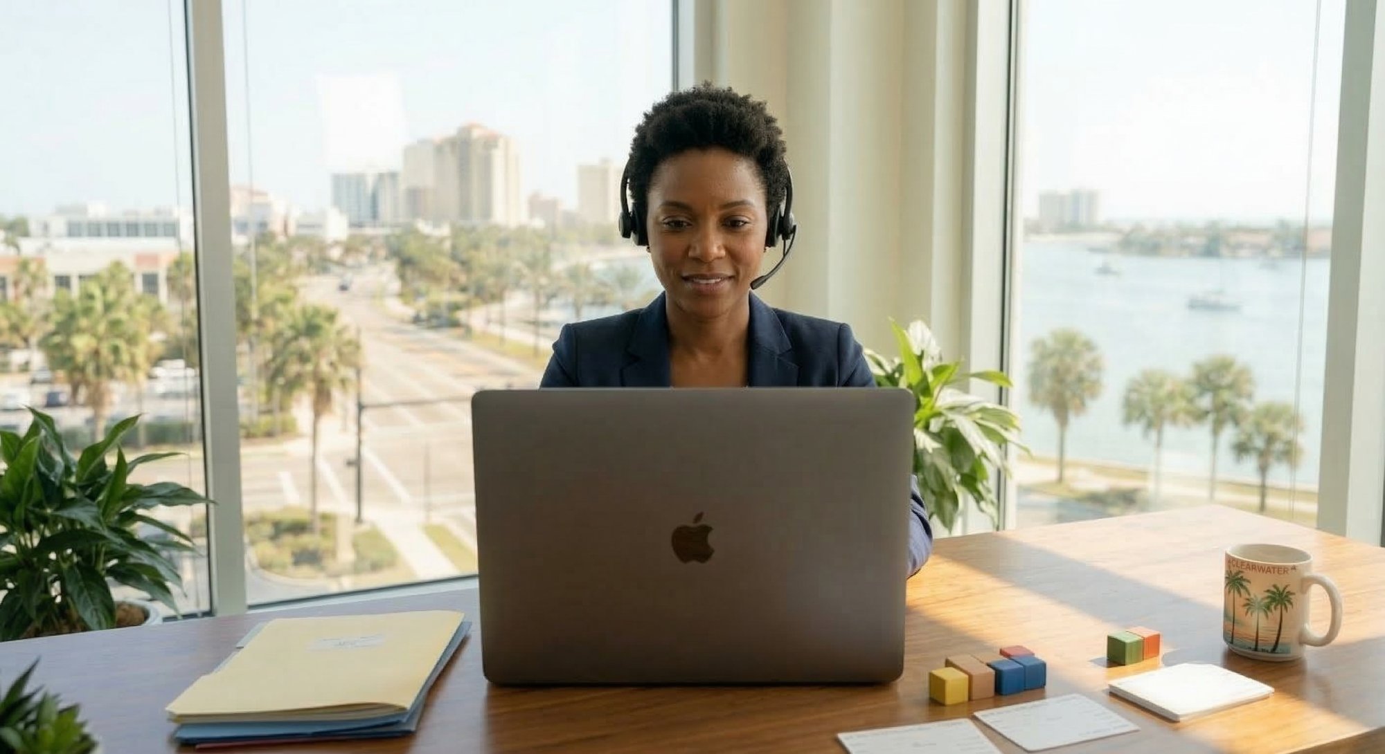 Professional conducting a virtual evaluation session